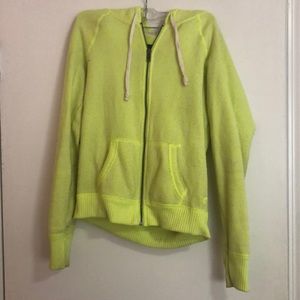 Neon Yellow Zip Up sweatshirt